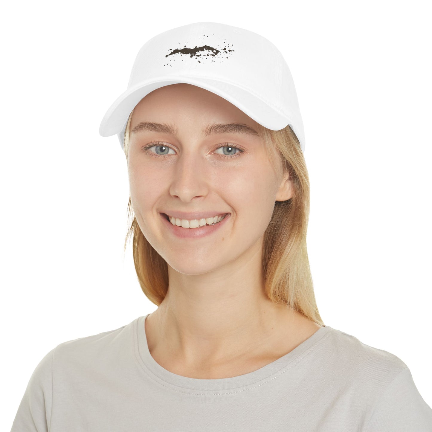 Low Profile Baseball Cap with Minimalist Ink Splatter Design