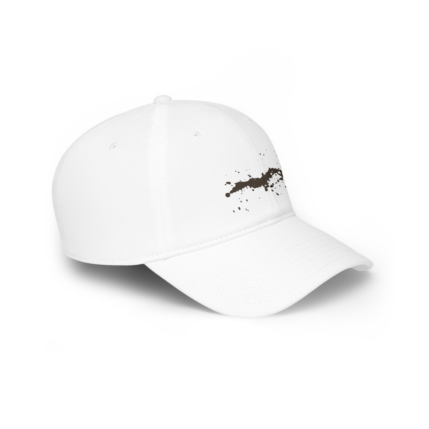 Low Profile Baseball Cap with Minimalist Ink Splatter Design