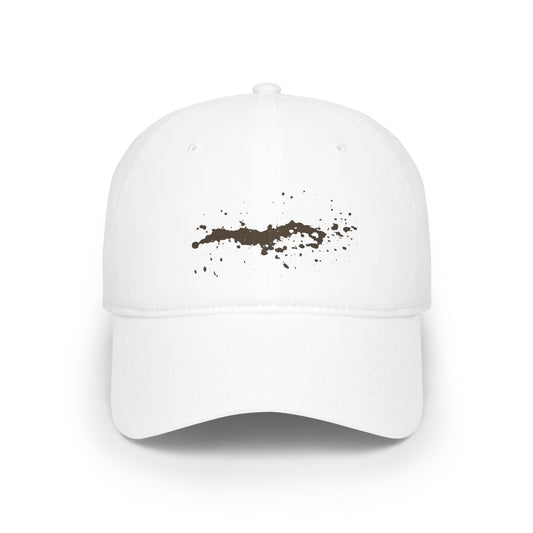 Low Profile Baseball Cap with Minimalist Ink Splatter Design
